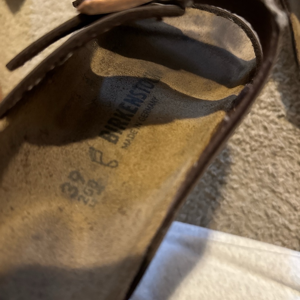 Birkenstock Brown Two-Strap Leather Sandals - Picture 2 of 3